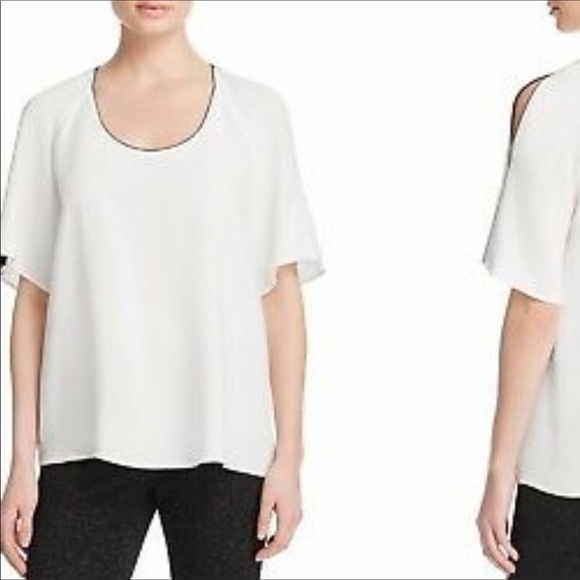 Lafayette 148 Silk Cold Shoulder Kaila Blouse - Picture 9 of 9